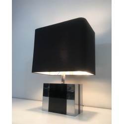 Lampe Chrome et Laque Noire, Travail Français, vers 1970