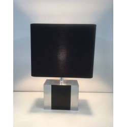 Lampe Chrome et Laque Noire, Travail Français, vers 1970
