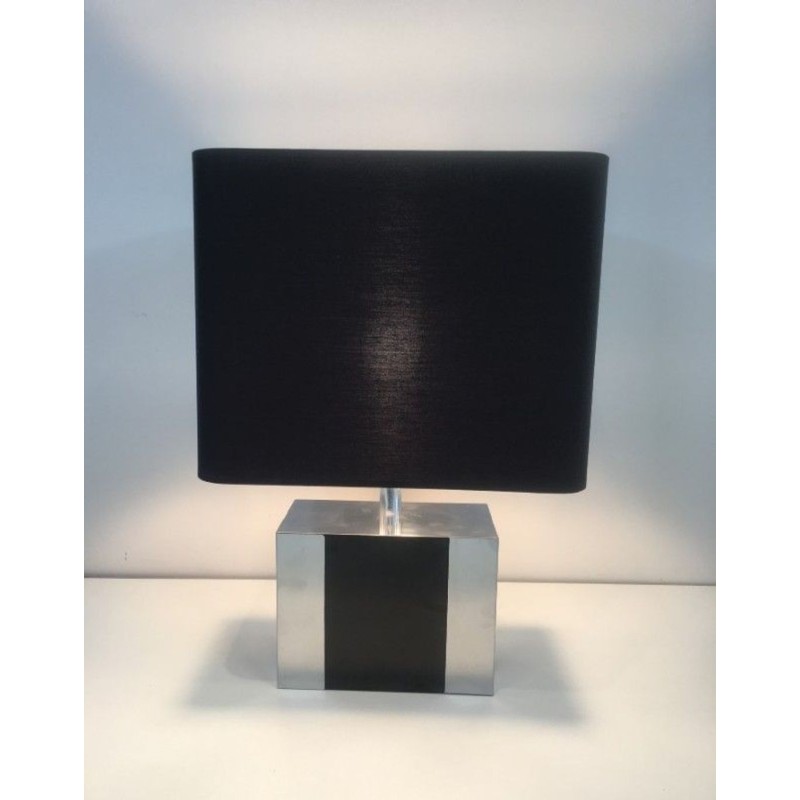 Lampe Chrome et Laque Noire, Travail Français, vers 1970