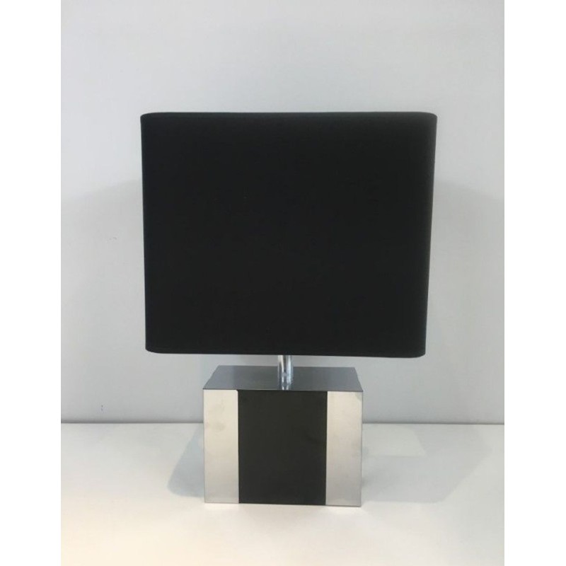 Lampe Chrome et Laque Noire, Travail Français, vers 1970