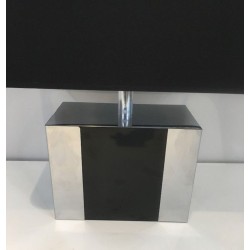 Lampe Chrome et Laque Noire, Travail Français, vers 1970