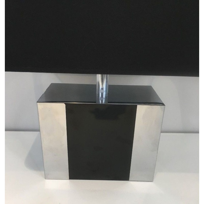 Lampe Chrome et Laque Noire, Travail Français, vers 1970