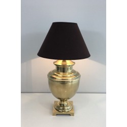 Lampe Balustre Laiton Style Néoclassique, Travail Français, vers 1970