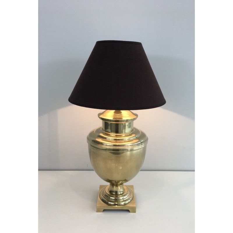 Lampe Balustre Laiton Style Néoclassique, Travail Français, vers 1970