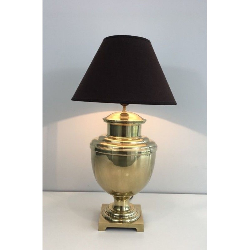 Lampe Balustre Laiton Style Néoclassique, Travail Français, vers 1970