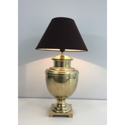 Lampe Balustre Laiton Style Néoclassique, Travail Français, vers 1970