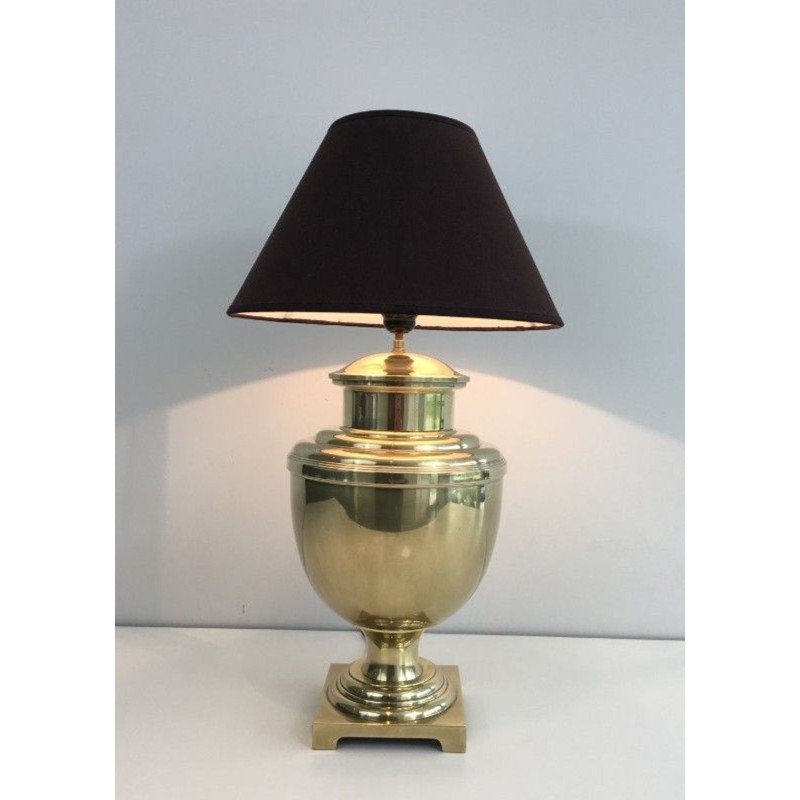 Lampe Balustre Laiton Style Néoclassique, Travail Français, vers 1970