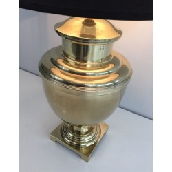 Lampe Balustre Laiton Style Néoclassique, Travail Français, vers 1970