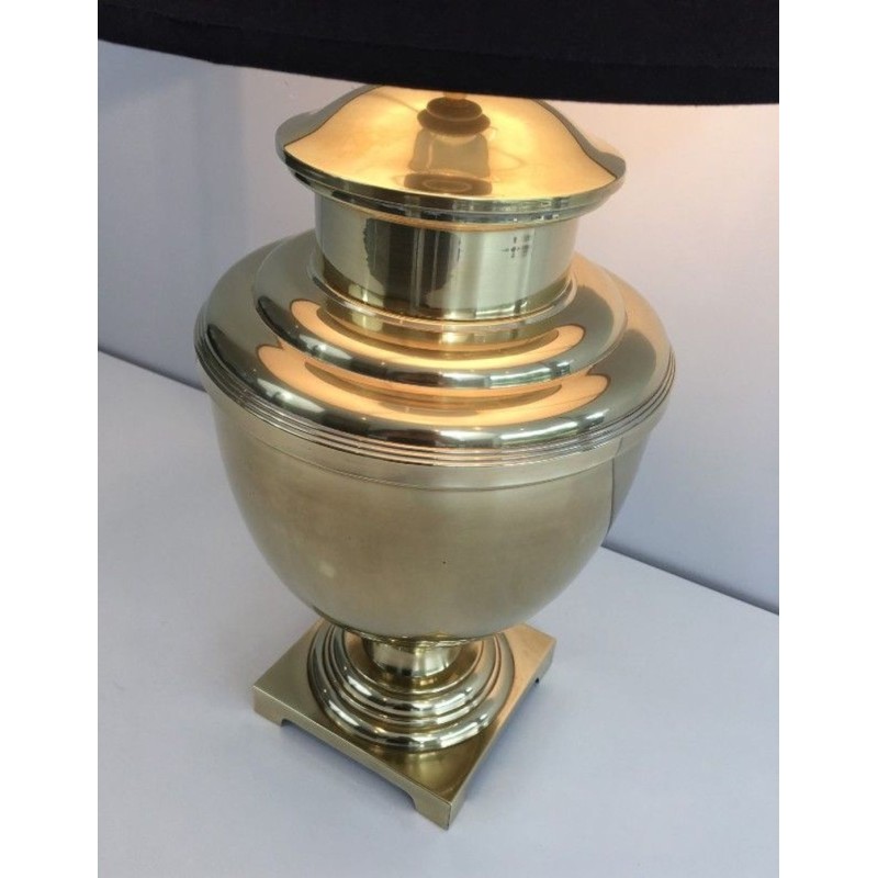 Lampe Balustre Laiton Style Néoclassique, Travail Français, vers 1970