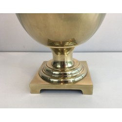 Lampe Balustre Laiton Style Néoclassique, Travail Français, vers 1970