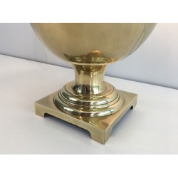 Lampe Balustre Laiton Style Néoclassique, Travail Français, vers 1970