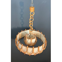 Lustre en Rotin dans le Goût d'Adrien Audoux et Frida Minet (Audoux-Minet)