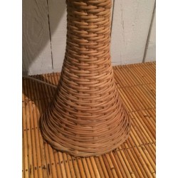 Grande Lampe de Table en Rotin, Travail Français, vers 1970 – Maison BARROIS