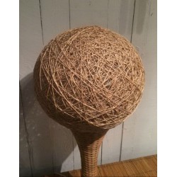 Grande Lampe de Table en Rotin, Travail Français, vers 1970 – Maison BARROIS