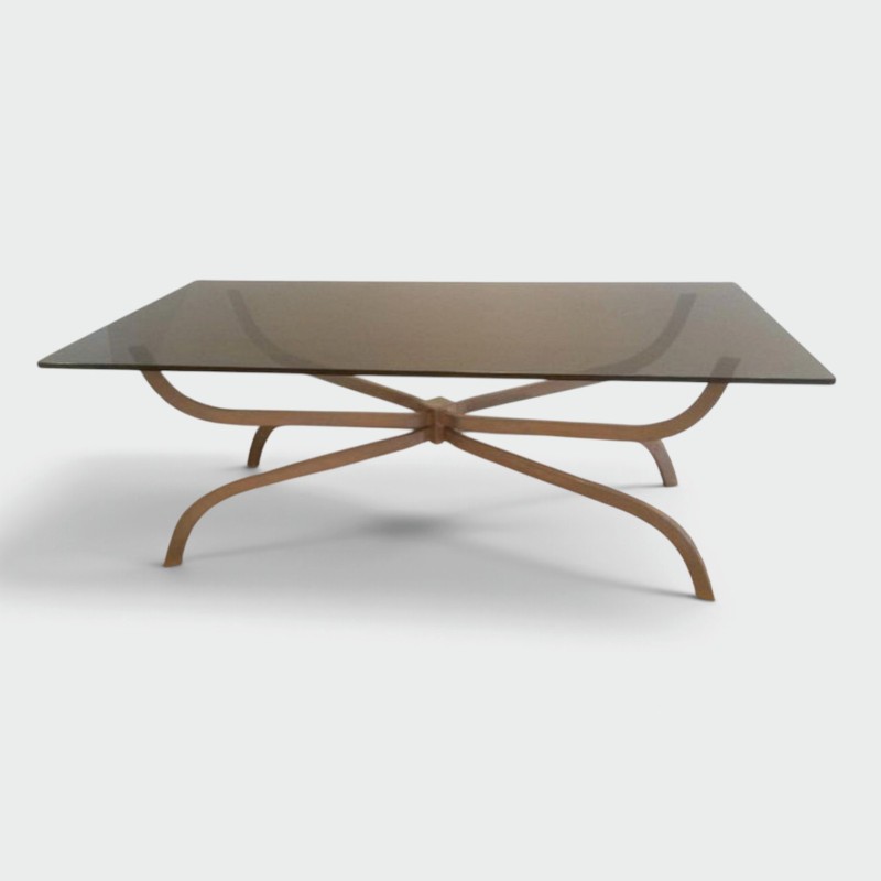 Maison Charles Brushed Steel Coffee Table 1960 | Maison BARROIS