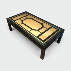 Lacquered Coffee Table Black Eggshell Blue 1960 | Maison BARROIS
