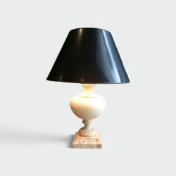 Lampe Céramique Socle Travertin 1960 | Maison BARROIS