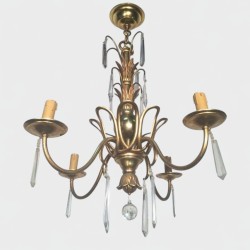Lustre Bronze Cristaux Maison Baguès 1940 | Maison BARROIS