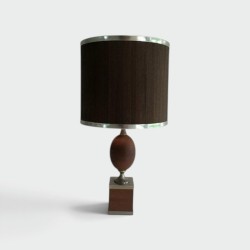 Lampe Oeuf en Bois et Acier Brossé