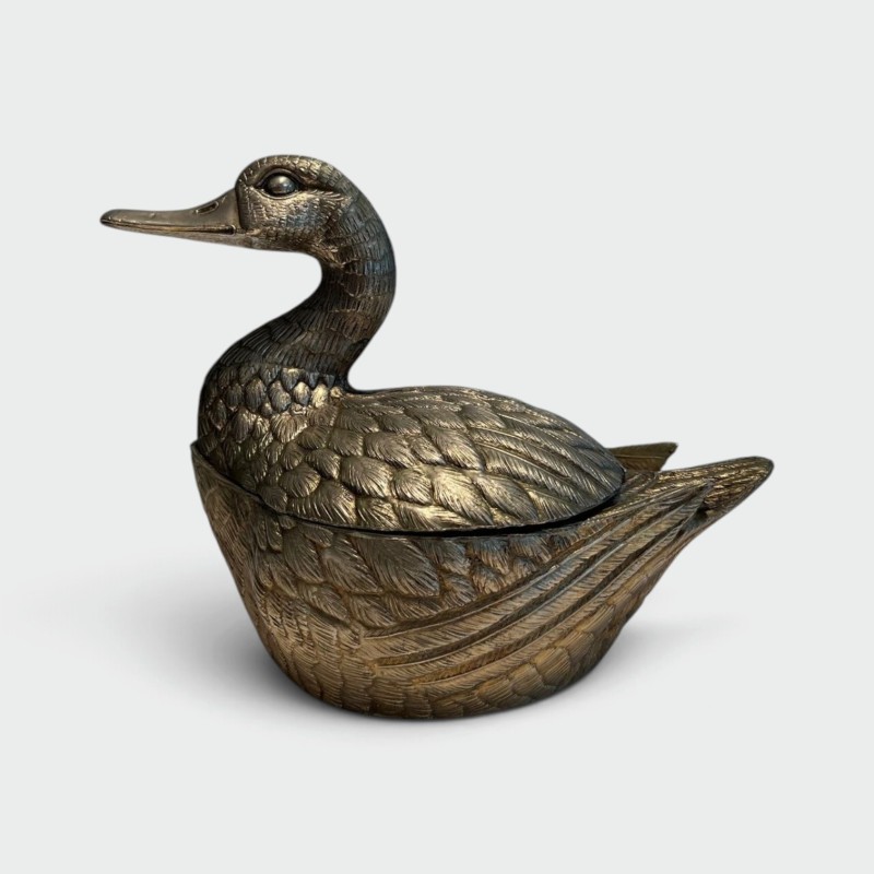 Seau à Glace Canard en Métal Argenté par Mauro Manetti, Italie, vers 1970