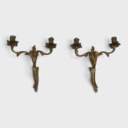 Pair of Bronze Wall Sconces Louis XV | Circa 1950 - Maison BARROIS