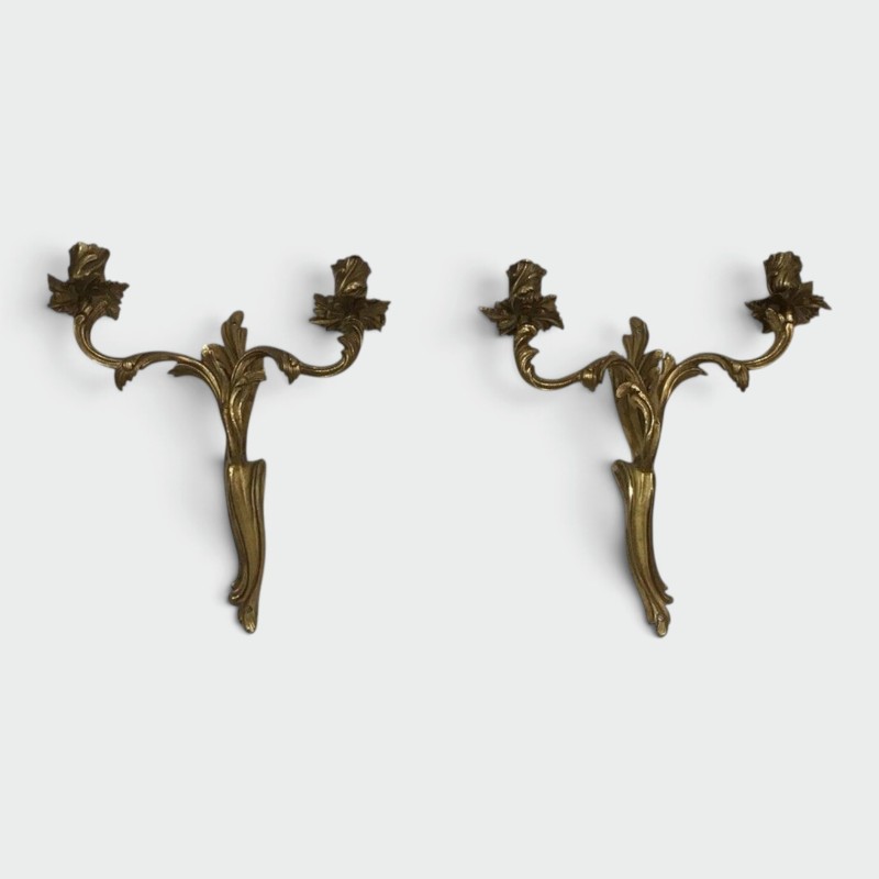 Paire d'Appliques Bronze Louis XV | Vers 1950 - Maison BARROIS