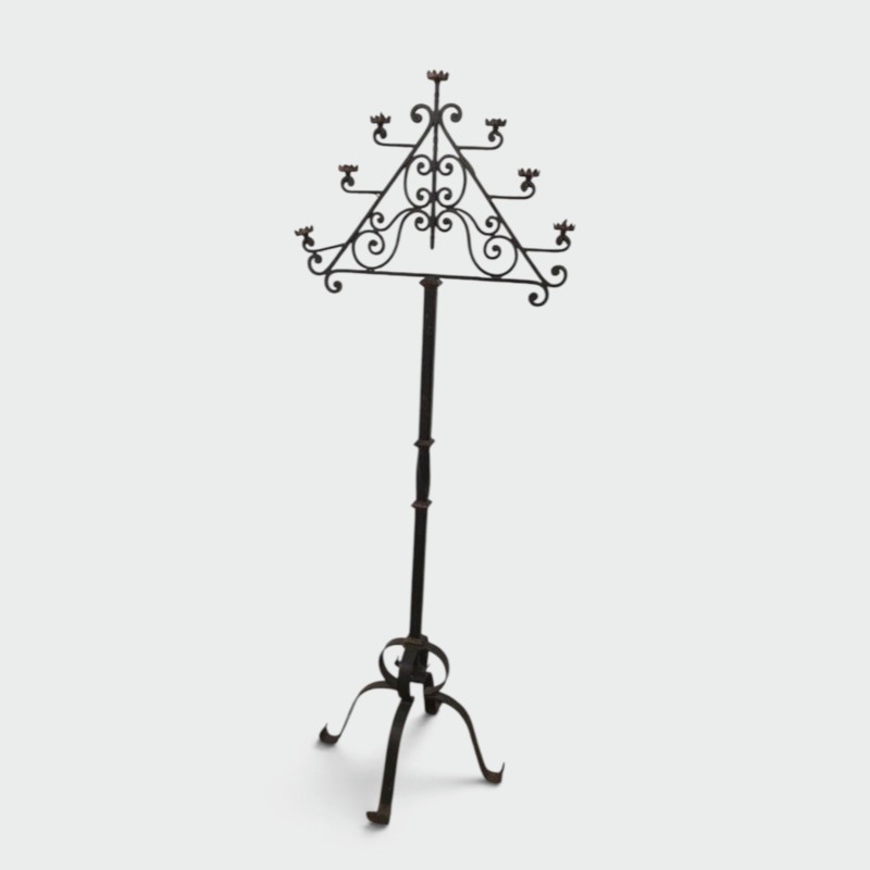 Seven-Arm Wrought Iron Floor Lamp, Art Déco, French Work, circa 1940 | Maison BARROIS