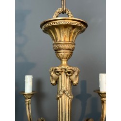 Bronze Chandelier with Ram’s Heads, Louis XVI Style, Manner of Maison Jansen, circa 1940 – Maison BARROIS