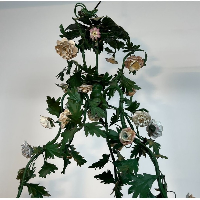 Louis XVI Basket Chandelier with Meissen Flowers, French Work, circa 1920 – Maison BARROIS