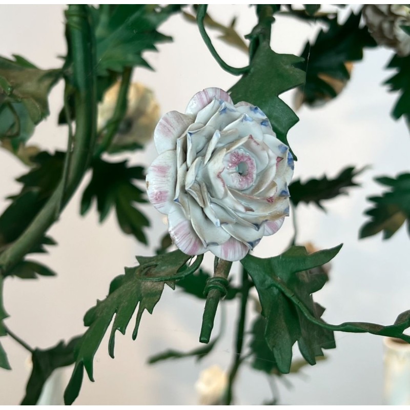 Louis XVI Basket Chandelier with Meissen Flowers, French Work, circa 1920 – Maison BARROIS