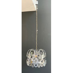 Lustre Chrome et Cristaux par Gaetano Sciolari, Design Italien, vers 1970 – Maison BARROIS