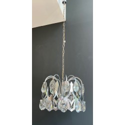Lustre Design en Chrome et Cristaux de Angelo Gaetano Sciolari. Vers 1970