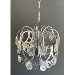 Chrome and Crystal Chandelier by Gaetano Sciolari, Italian Design, circa 1970 – Maison BARROIS
