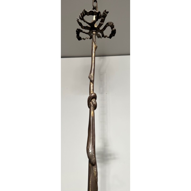 Lustre Empire Bronze à 3 Bras aux Têtes d’Aigles, Travail Français, vers 1900 – Maison BARROIS