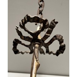 Lustre de Style Empire en Bronze à 3 Bras de Lumières Surmontées de Têtes d'Aigles. Travail Français. Vers 1900