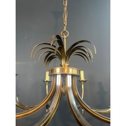Pineapple Chandelier, Brushed & Gilt Metal, Manner of Maison Charles, circa 1970 – Maison BARROIS