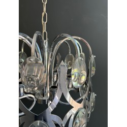 Chrome and Crystal Chandelier by Gaetano Sciolari, Italian Design, circa 1970 – Maison BARROIS