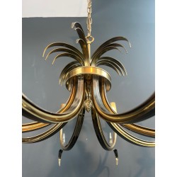 Pineapple Chandelier, Brushed & Gilt Metal, Manner of Maison Charles, circa 1970 – Maison BARROIS
