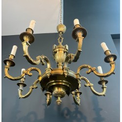 Eight-Light Louis XVI Bronze Chandelier by Lucien Gau, French Work, circa 1940 – Maison BARROIS