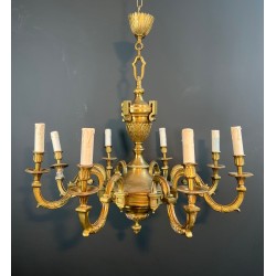 Eight-Light Louis XVI Bronze Chandelier by Lucien Gau, French Work, circa 1940 – Maison BARROIS
