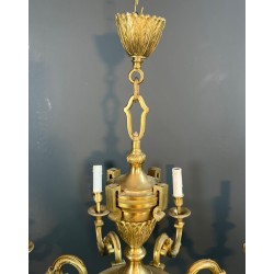 Eight-Light Louis XVI Bronze Chandelier by Lucien Gau, French Work, circa 1940 – Maison BARROIS