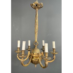 Six-Light Louis XVI Style Bronze Chandelier, French Work, circa 1900 – Maison BARROIS