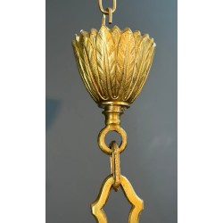 Lustre Bronze Ciselé à 8 Bras, Style Louis XVI, par Lucien Gau, vers 1940 – Maison BARROIS