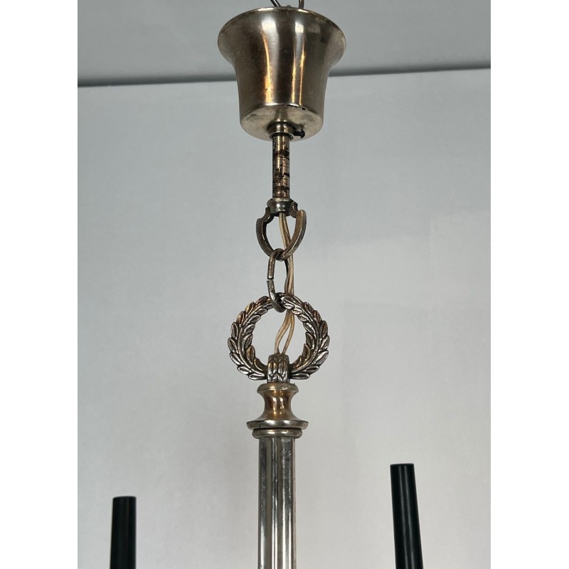 Lustre Néoclassique en Métal Argenté par Maison Charles, vers 1940 – Maison BARROIS