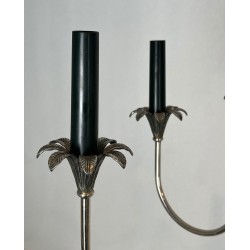 Neoclassical Silvered Metal Chandelier by Maison Charles, French Work, circa 1940 – Maison BARROIS