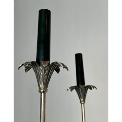 Lustre Néoclassique en Métal Argenté par Maison Charles, vers 1940 – Maison BARROIS