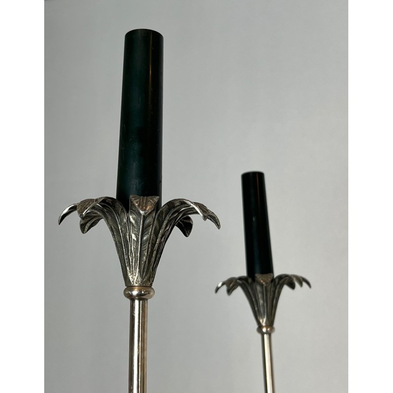 Lustre Néoclassique en Métal Argenté par Maison Charles, vers 1940 – Maison BARROIS