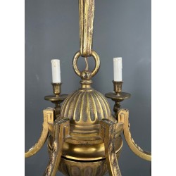 Lustre Bronze à 6 Bras de Style Louis XVI, Travail Français, vers 1900 – Maison BARROIS