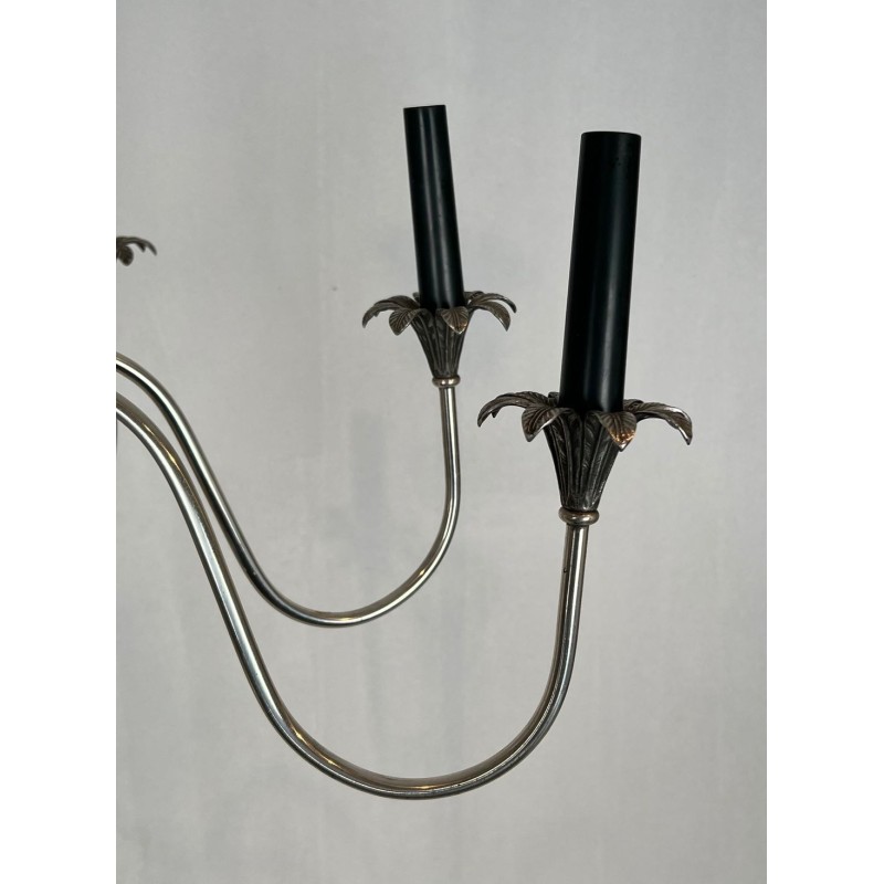 Lustre Néoclassique en Métal Argenté par Maison Charles, vers 1940 – Maison BARROIS