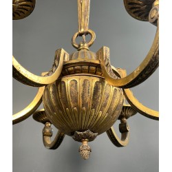 Six-Light Louis XVI Style Bronze Chandelier, French Work, circa 1900 – Maison BARROIS